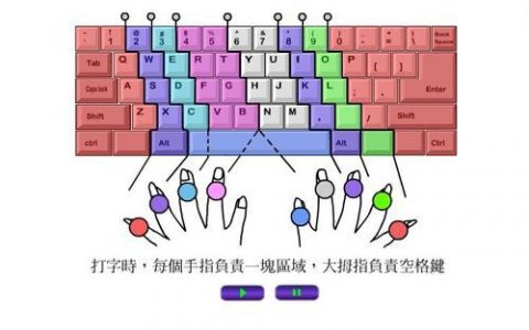电脑键盘指法分布，打键盘的正确手法图片