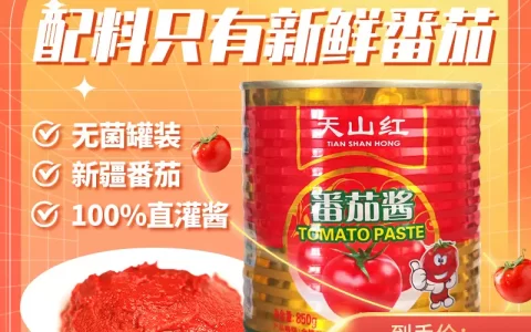 居家好货：天山红纯番茄酱 850g只要10.5元