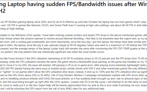 微软发布 Windows11 23H2 游戏性能下降解决方案